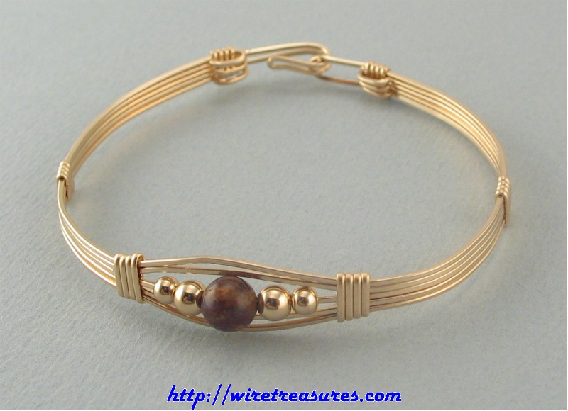 Pietersite Single Bead Bangle Bracelet
