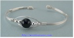 Single Onyx Bead Cuff Bracelet