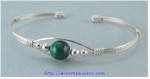 Single Malachite Bead Cuff Bracelet