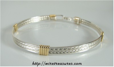 Closed Front Five-Wire Bangle Bracelet