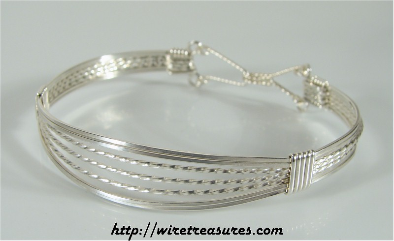 Open Front Wire Bangle Bracelet