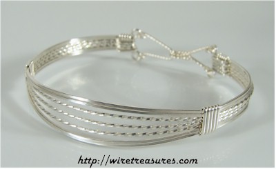 Open Front Wire Bangle Bracelet