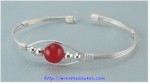 Single Carnelian Bead Cuff Bracelet