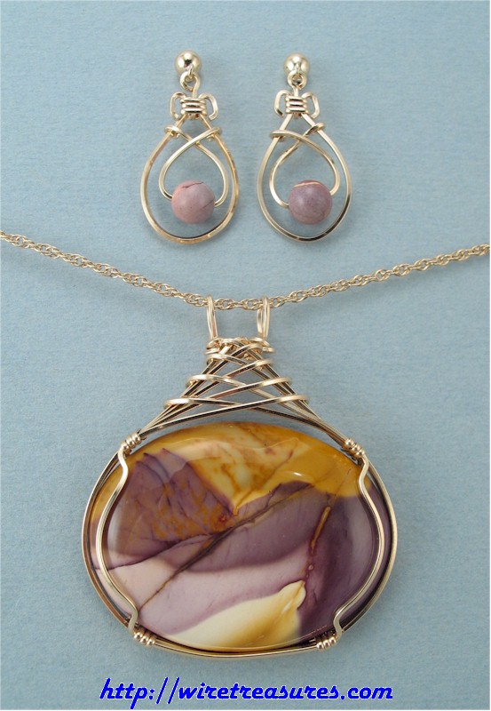 Mook Jasper Pendant & Earrings Set