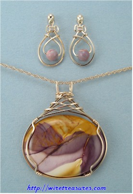 Mook Jasper Pendant & Earrings Set