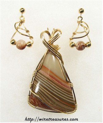 Ribbon Stone Pendant Set