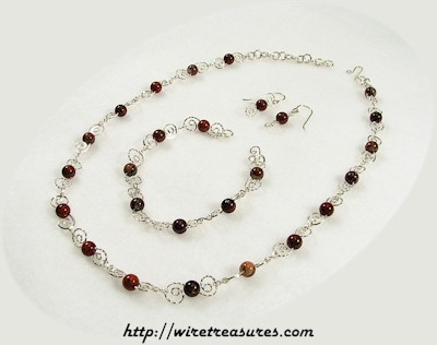 Poppy Jasper Necklace, Bracelet, and Earrings Set