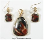 Jasper Pendant & Earrings Set