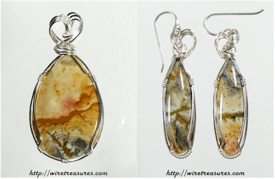 Owyhee Jasper Pendant & Earrings Set