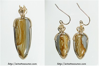 Arroyo Picture Jasper Pendant & Earrings Set