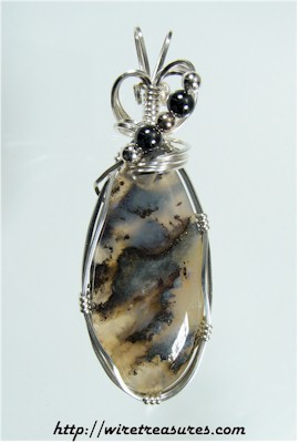 Plume Agate Pendant