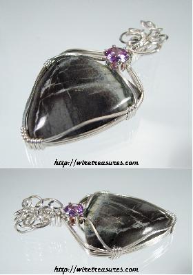 Picasso Marble Pendant with Faceted Stone