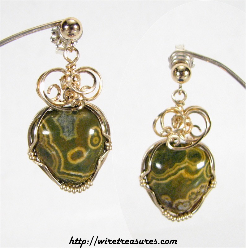 Ocean Jasper Heart Earrings