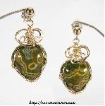 Ocean Jasper Heart Earrings