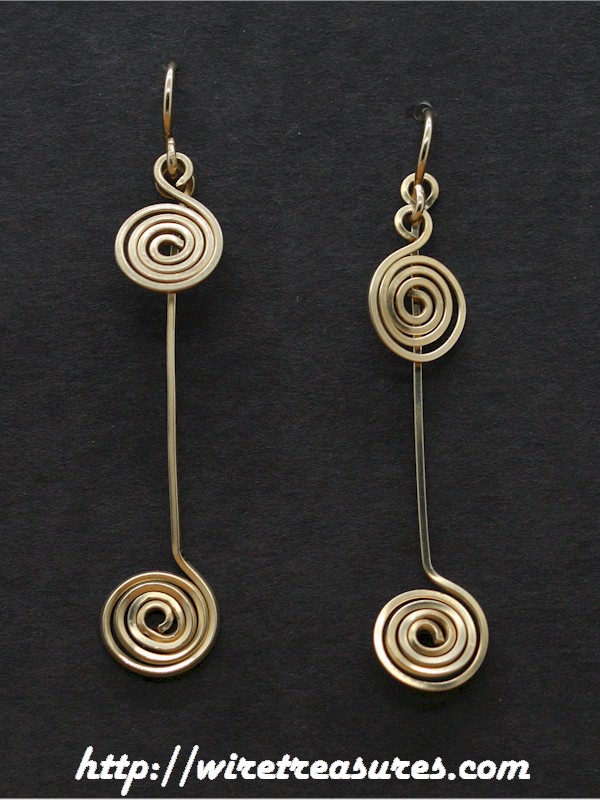 Long-and-Short Swirly Earrings 