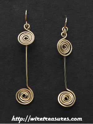 Long-and-Short Swirly Earrings 