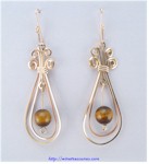 Tiger Eye Long Loop Earrings