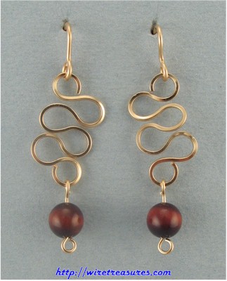 Tiger Eye Ribbon Candy Earrings