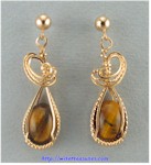 Tiger Eye Cabochon Earrings