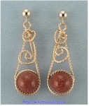 Single Loop Goldstone Bead Earrings
