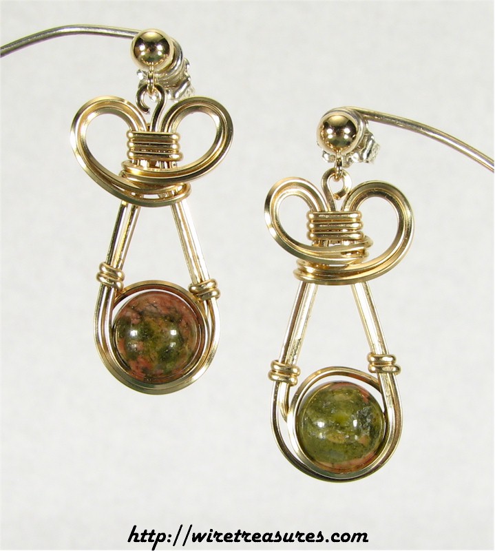 Unakite Bead Earrings