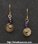 Curly Wire Earrings with Amethyst Bead 