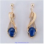 Elegant Lapis Cabochon Earrings