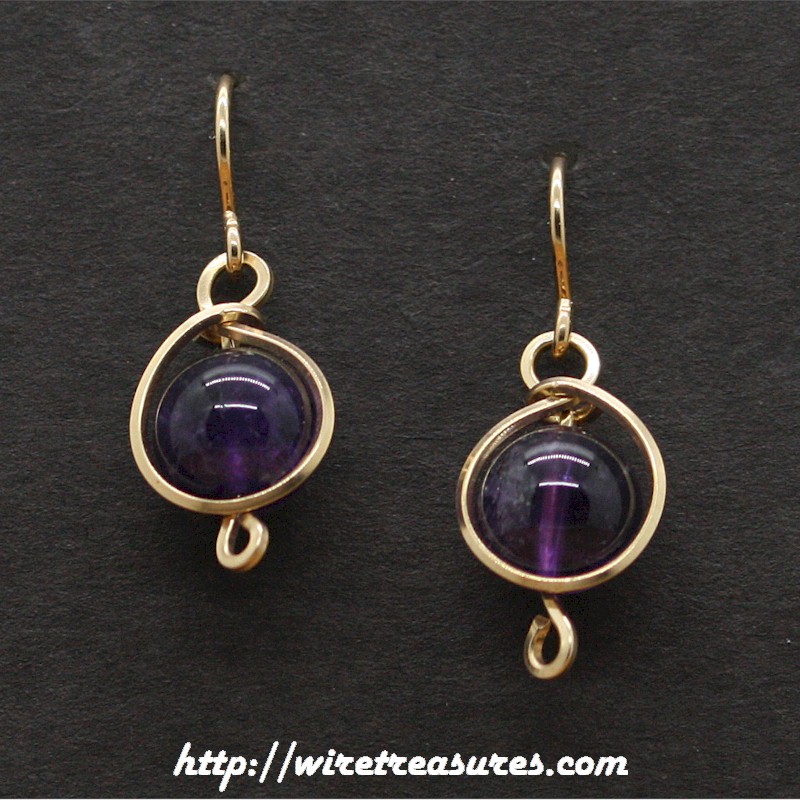 Amethyst Bead  Earrings