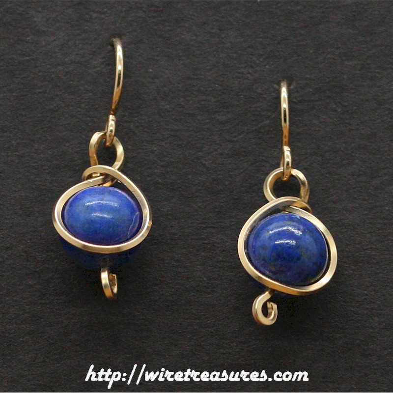 Lapis Bead  Earrings