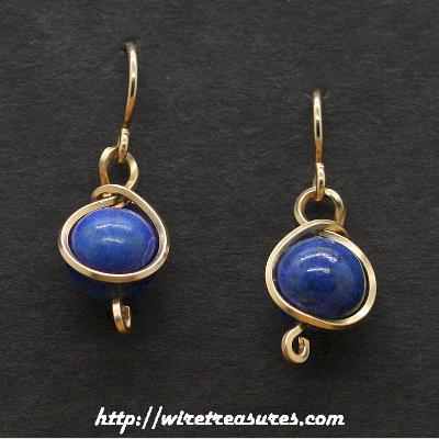 Lapis Bead  Earrings
