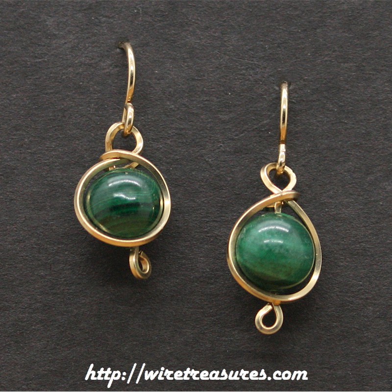 Malachite Bead  Earrings