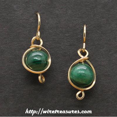 Malachite Bead  Earrings