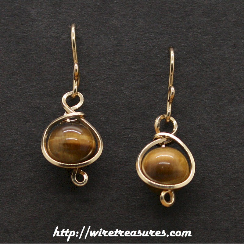 Tigereye Jasper Bead  Earrings