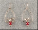 Bleeding Heart Earrings with Carnelian Beads