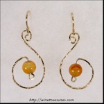 "Big-S" Earrings with Tigereye Jasper Beads