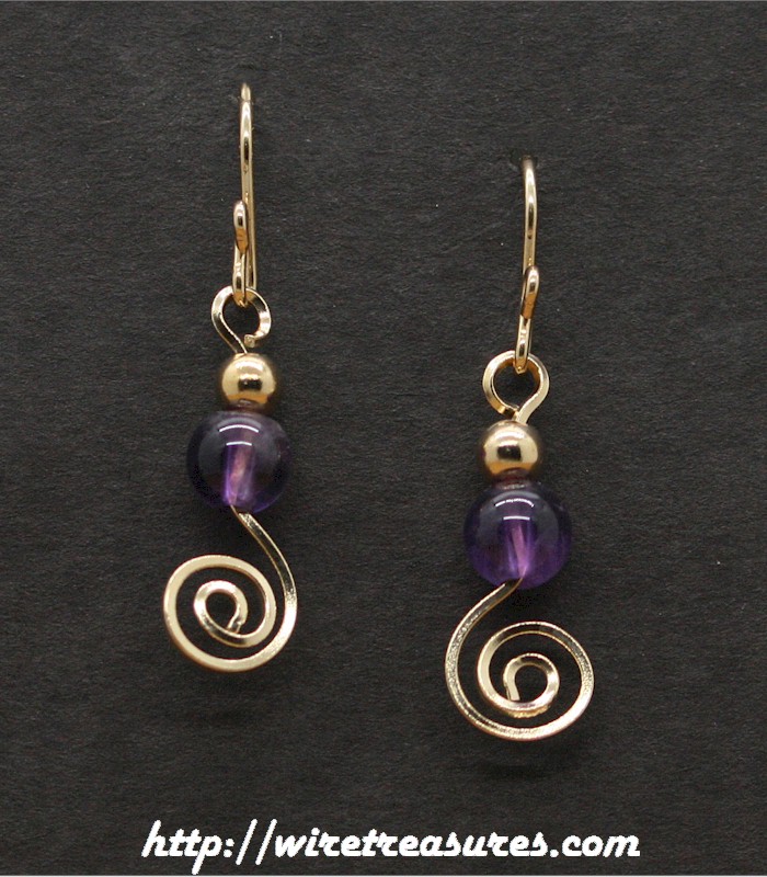 Stone & GF Bead Swirled Earrings