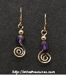Amethyst & GF Bead Swirled Earrings