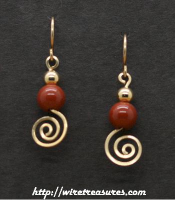 Red Jasper & GF Bead Swirled Earrings