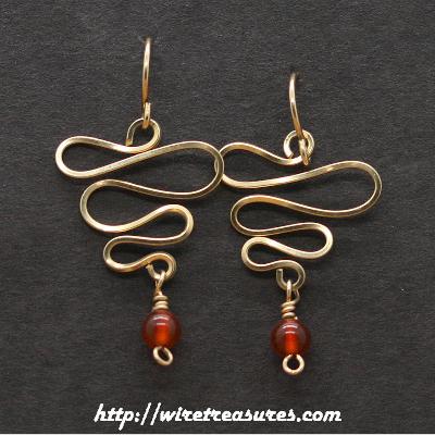 Carnelian Ribbon Candy Earrings