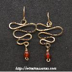 Carnelian Ribbon Candy Earrings