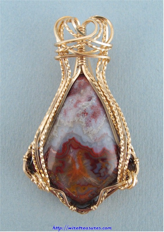 Sonoran Firecracker Lace Agate Pendant