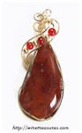 Moss Agate Pendant with Carnelian Beads