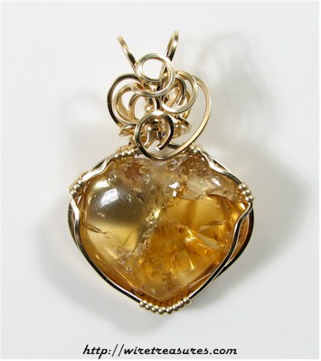 Citrine Heart Pendant