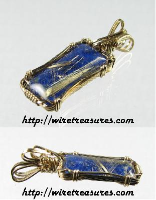 Rutilated Quartz on Lapis Pendant