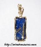 Rutilated Quartz on Lapis Pendant