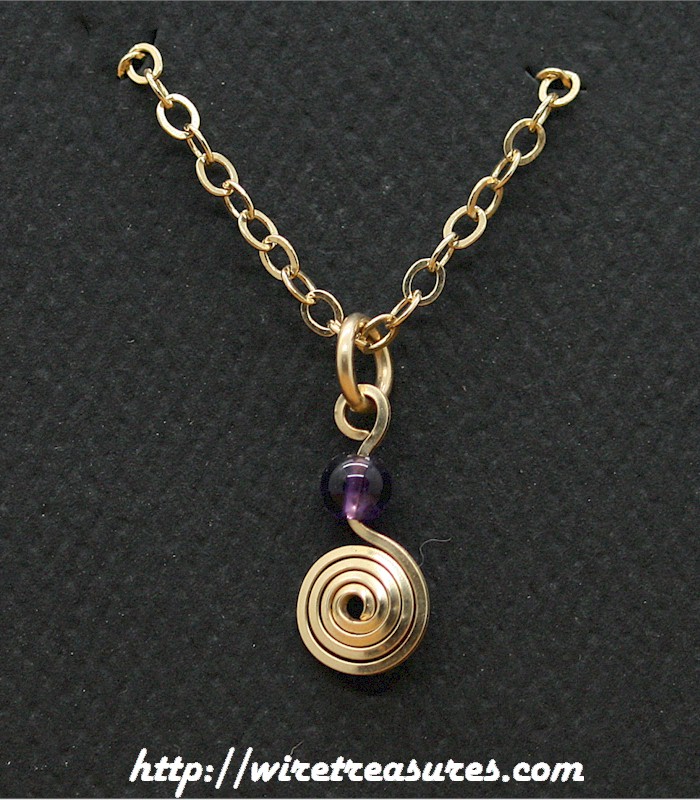 Curl with Amethyst Bead Pendant