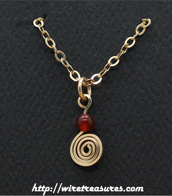 Curl with Carnelian Bead Pendant