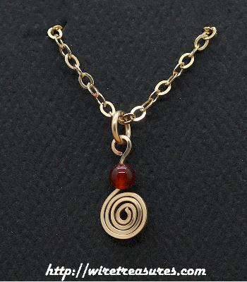 Curl with Carnelian Bead Pendant