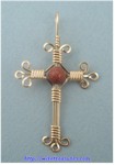 Goldstone Bead Cross Pendant