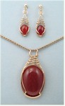 Carnelian Pendant & Earrings Set